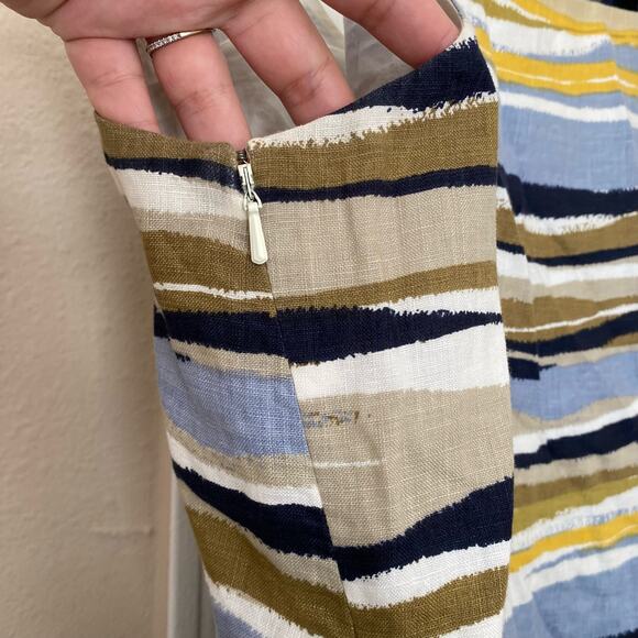 Hobbs London Women's Striped 100% Flax Maxi Sleeveless Dress Size Small Lagen - Picture 9 of 12